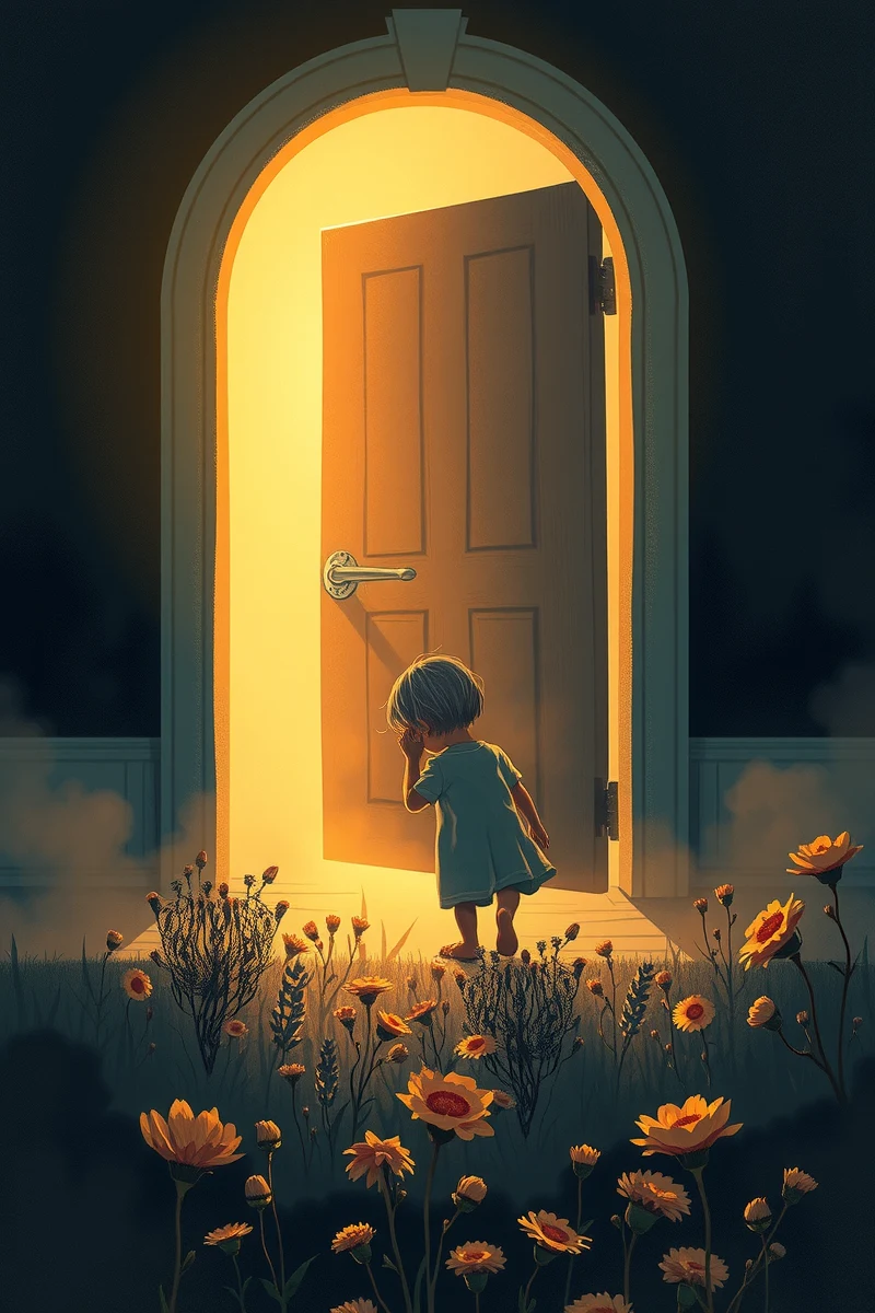 A Child Dying With Flowers