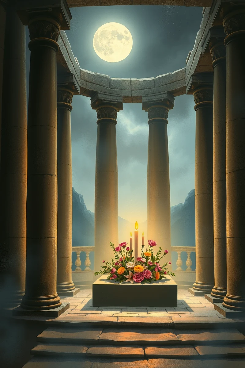 Dream of a Candlelit Altar Holding Flowers