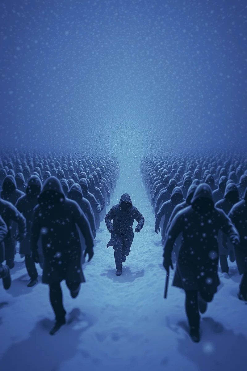 Dream of a Crowd Through Snow