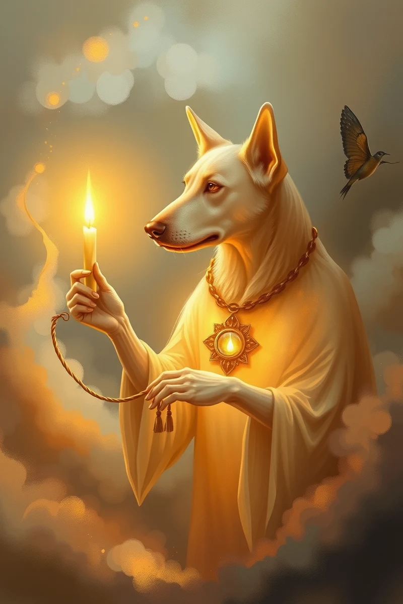 Dream of a Dog Guide Giving a Candle
