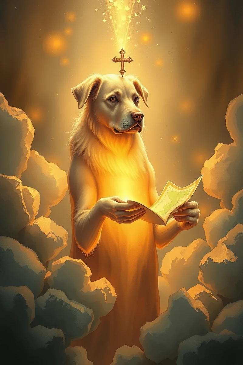 Dream of a Dog Guide Giving a Map