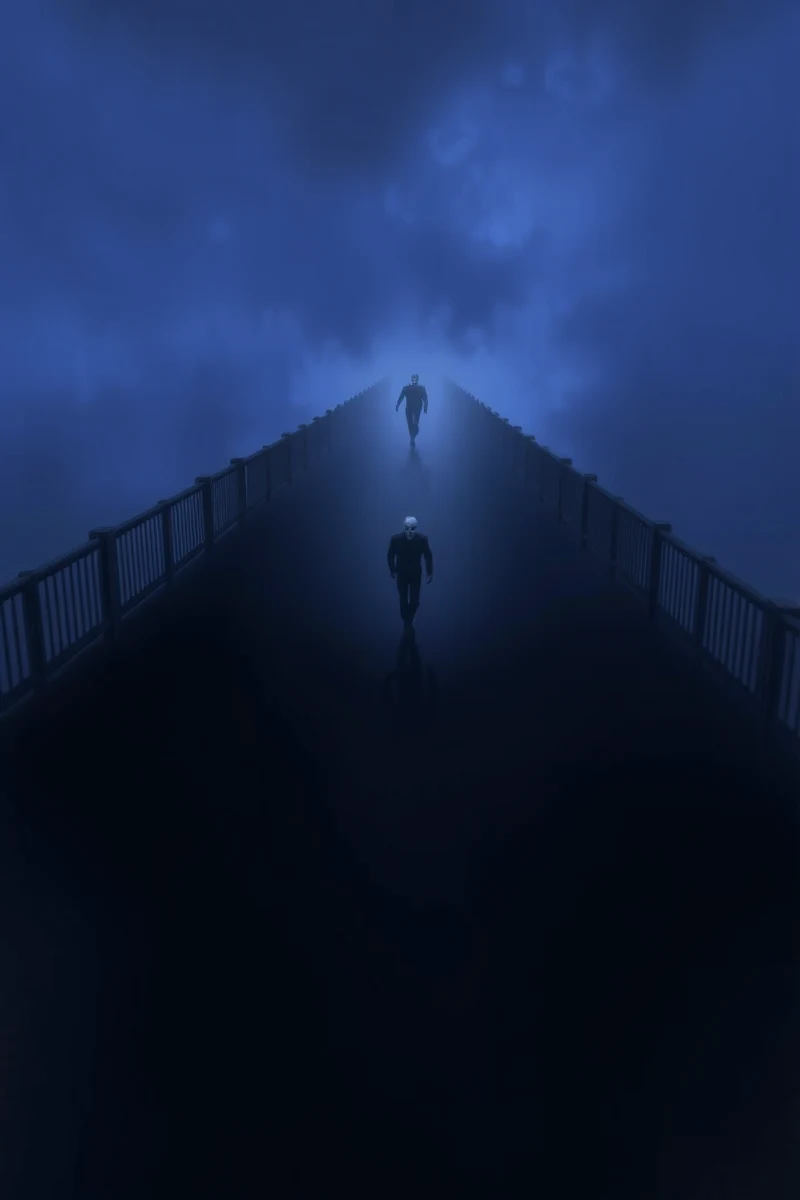 Dream of a Masked Person Across a Bridge