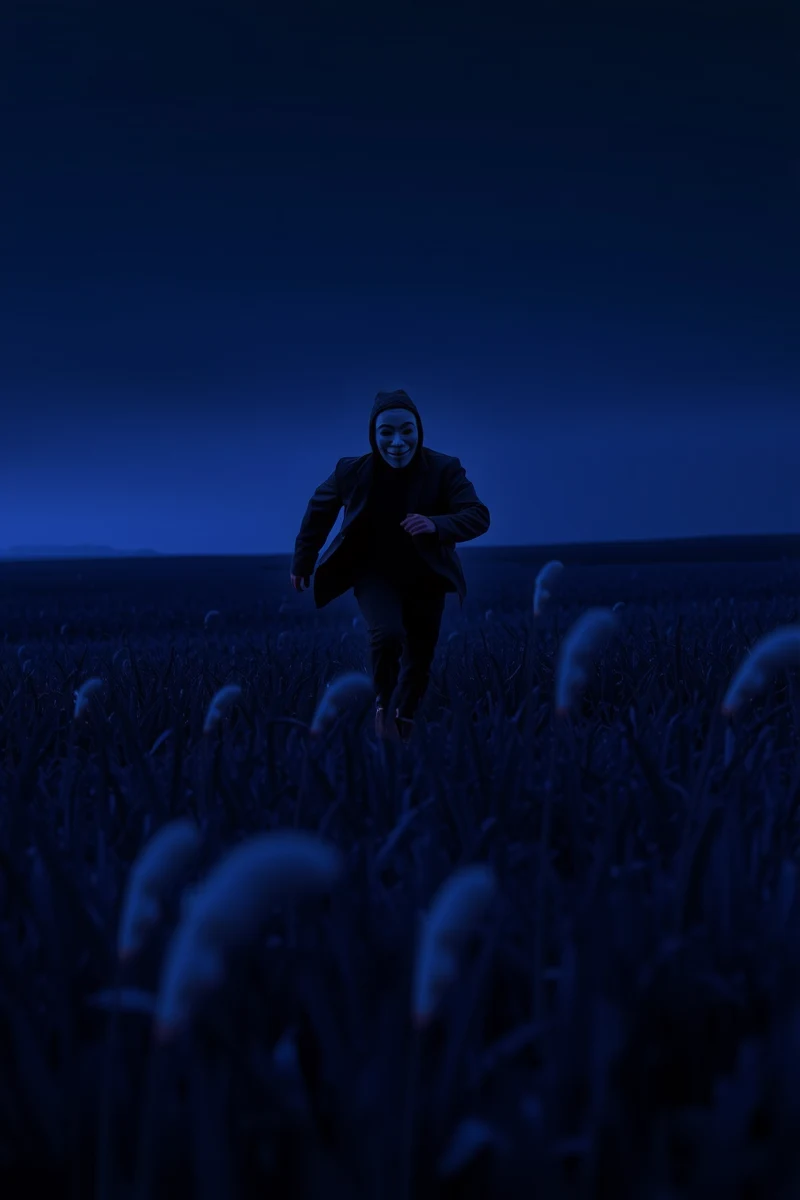 Dream of a Masked Person Through a Field