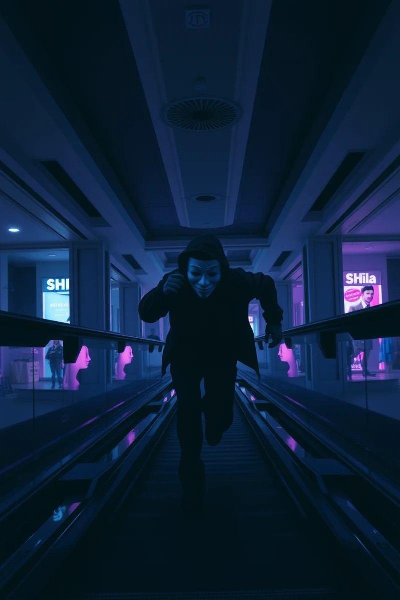 Dream of a Masked Person Through a Mall