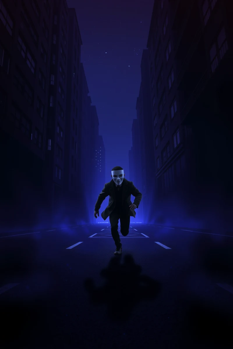 Dream of a Masked Person Through an Empty City