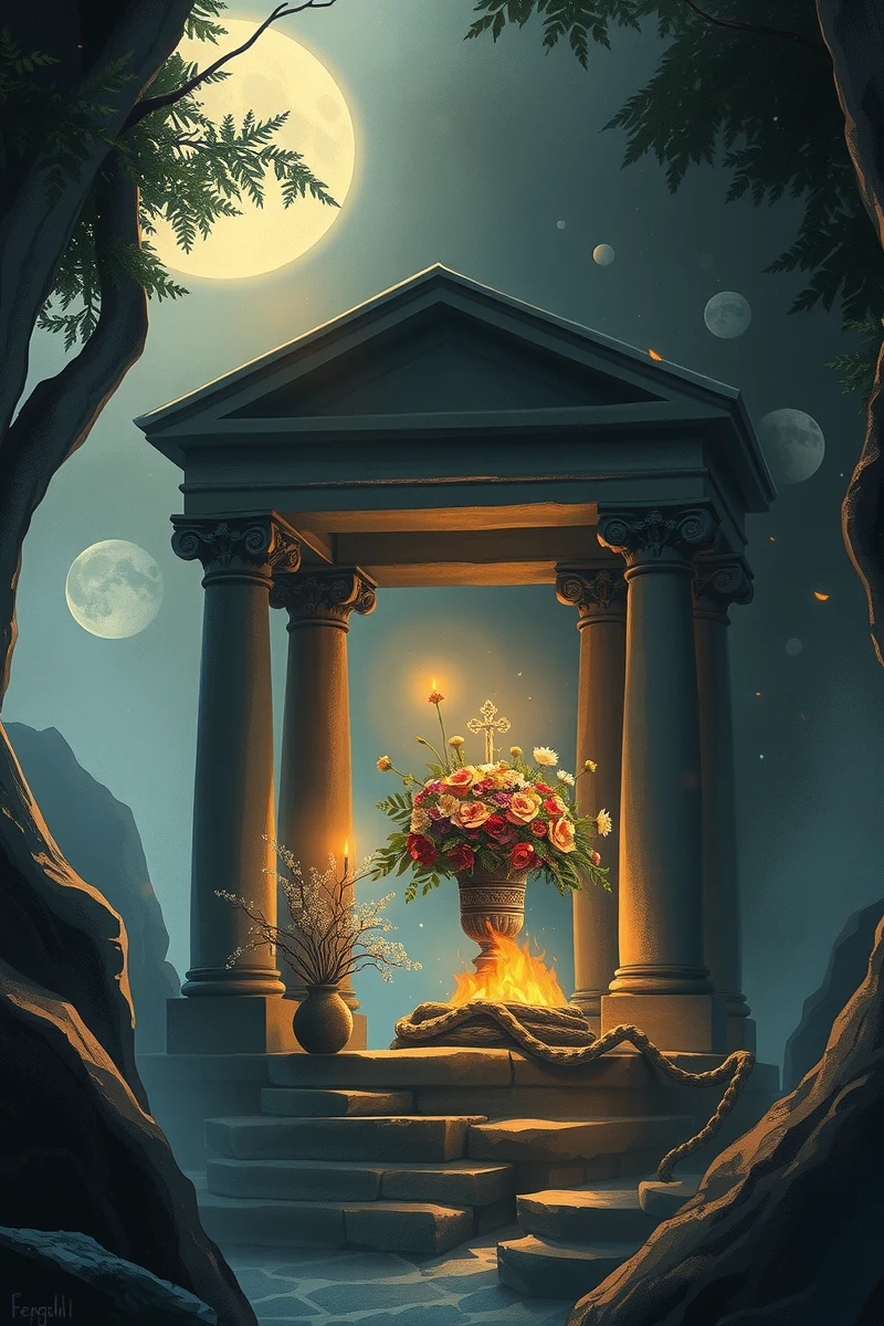 Dream of a Shrine Holding Flowers