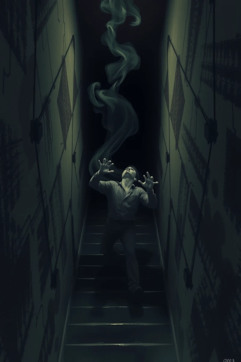 Dream of a Stairwell While Smoke Spreads