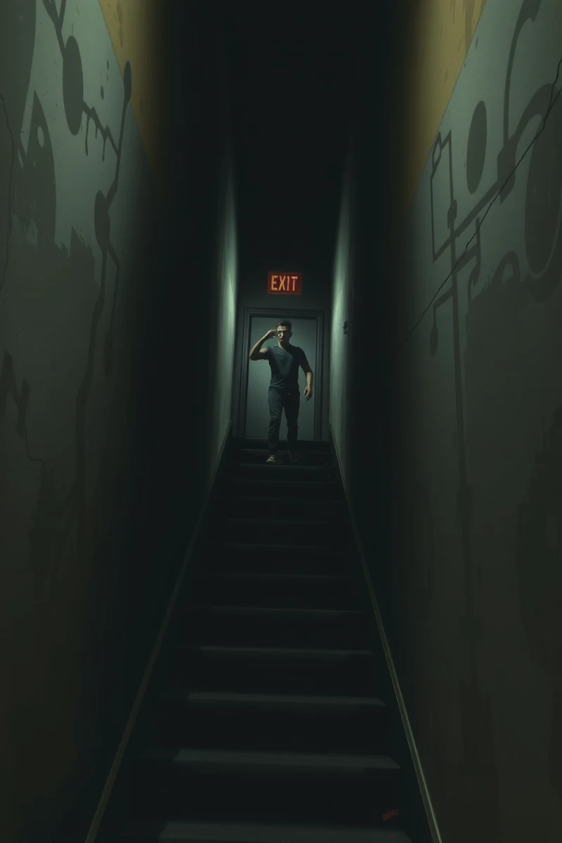 Dream of a Stairwell While the Exit Keeps Moving