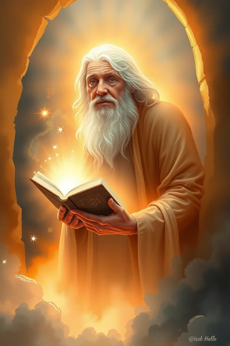Dream of a Wise Old Man Giving a Book