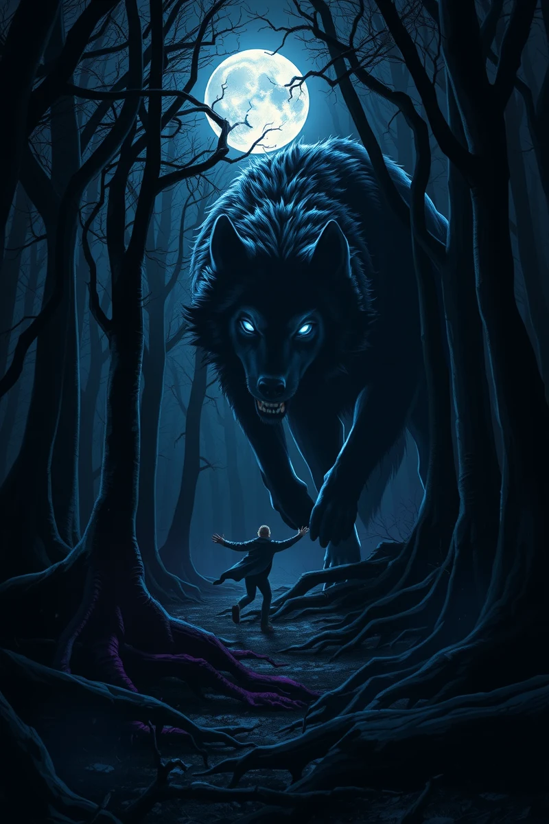 Dream of a Wolf Through a Forest