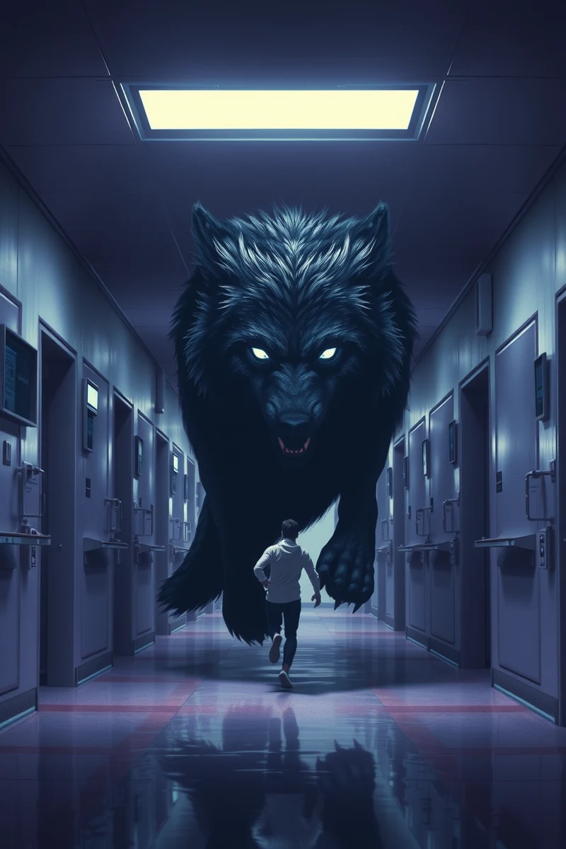 Dream of a Wolf Through a Hospital