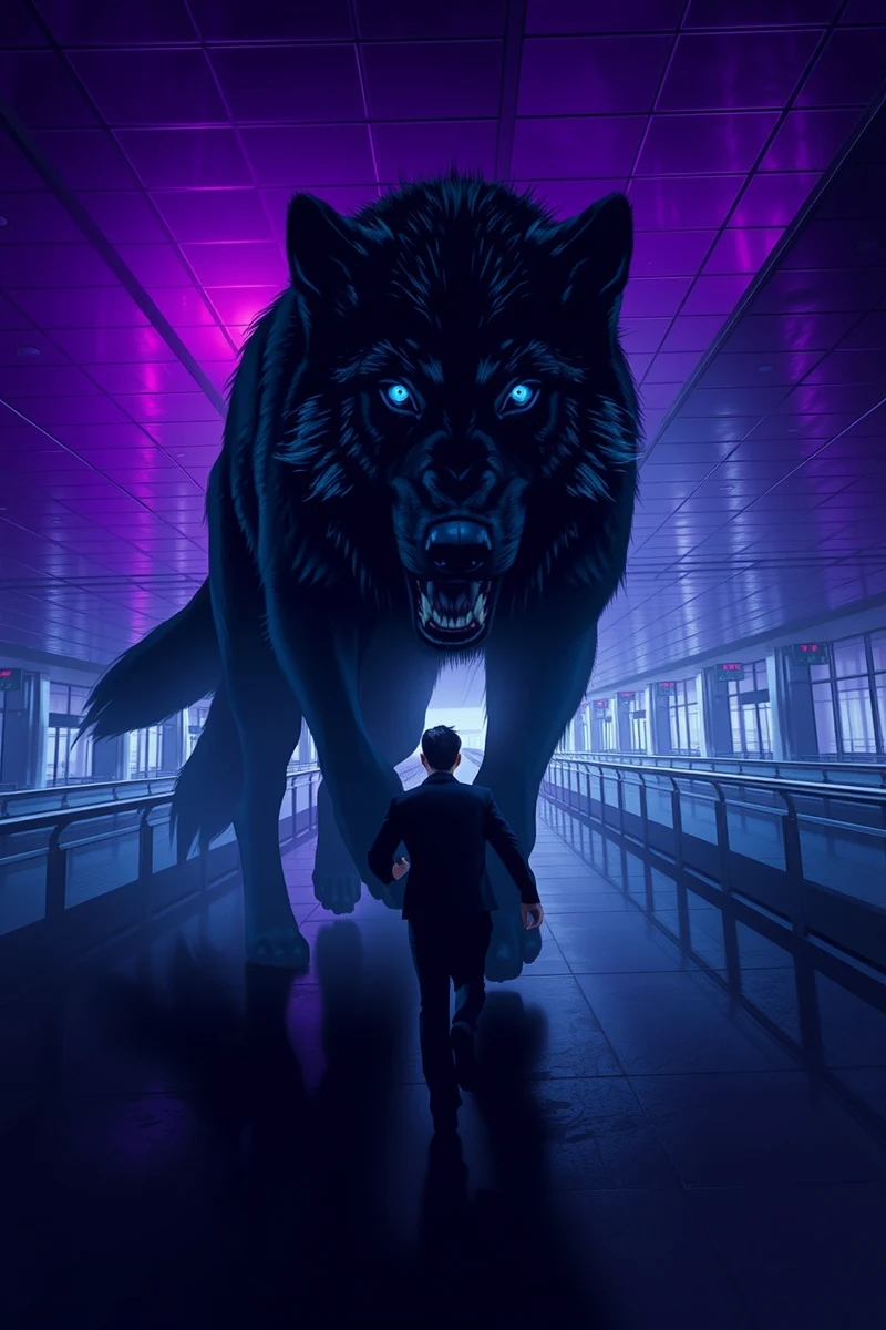 Dream of a Wolf Through an Airport