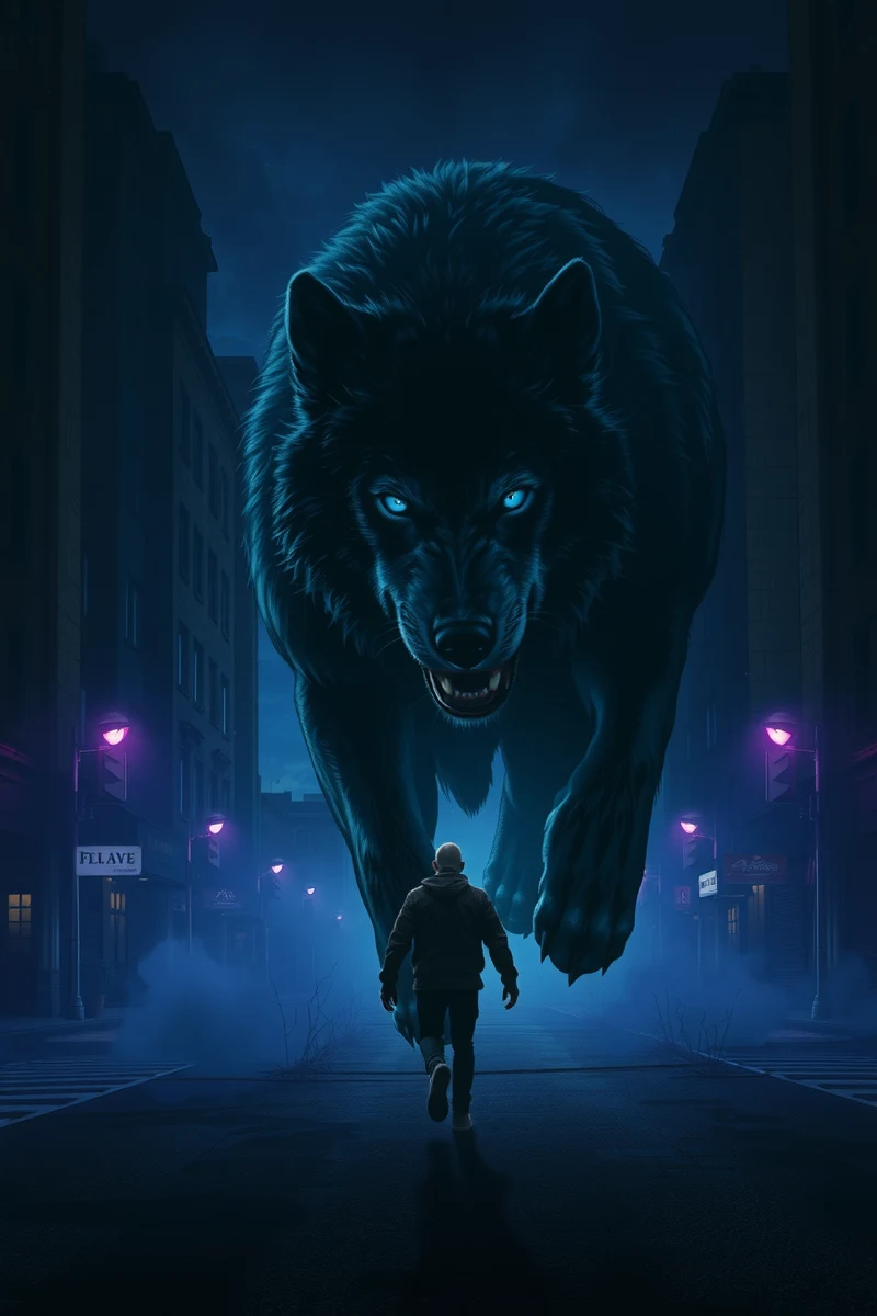 Dream of a Wolf Through an Empty City