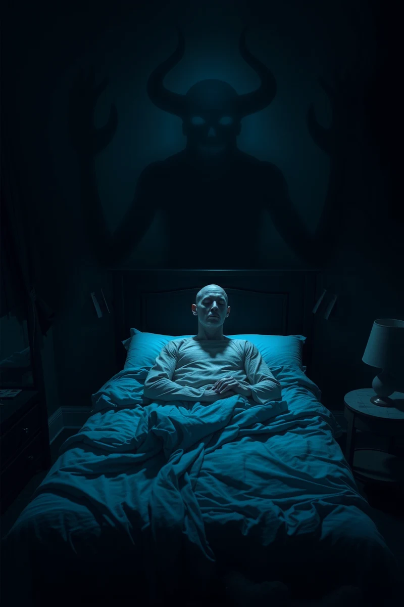 Dream of Sleep Paralysis With a Figure Beside the Bed After a Nightmare Loop