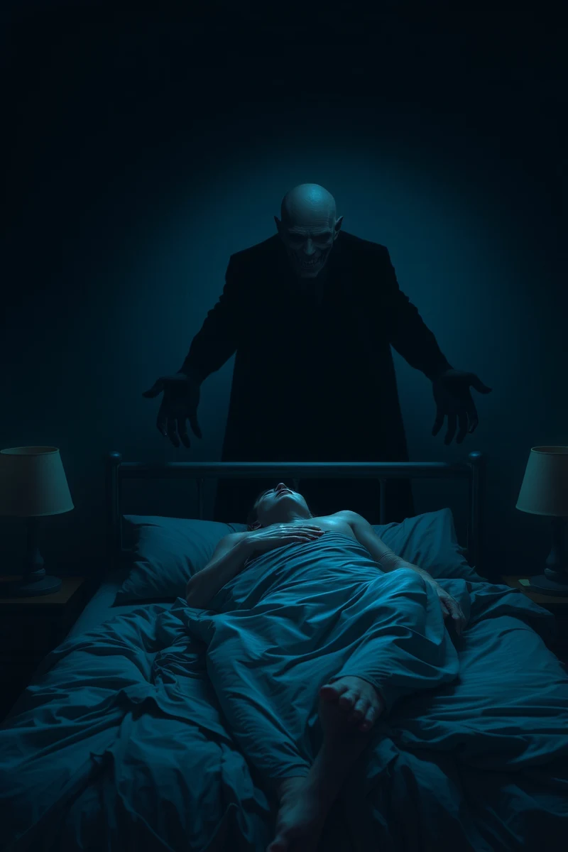 Dream of Sleep Paralysis With a Figure Beside the Bed During a False Awakening