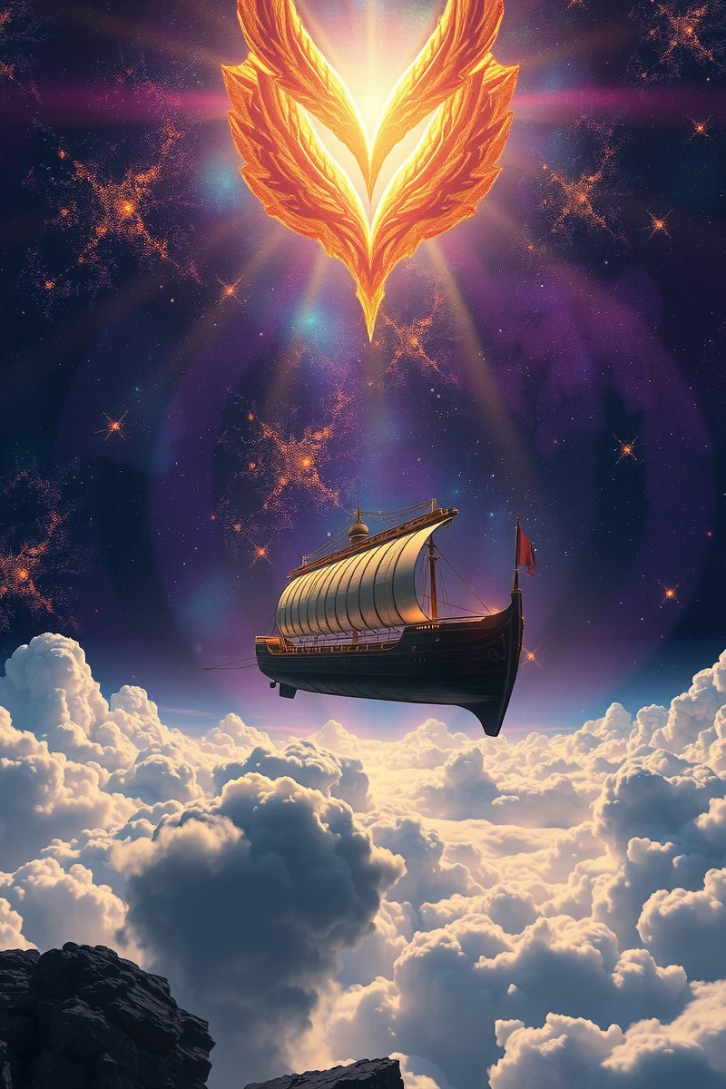 Epic Dream of a Ship Through the Night Sky
