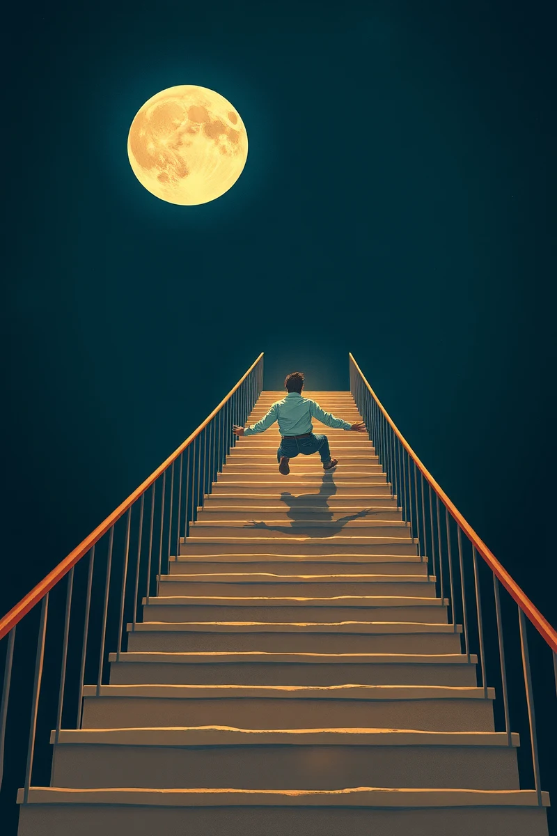 Falling Down Stairs Under a Full Moon