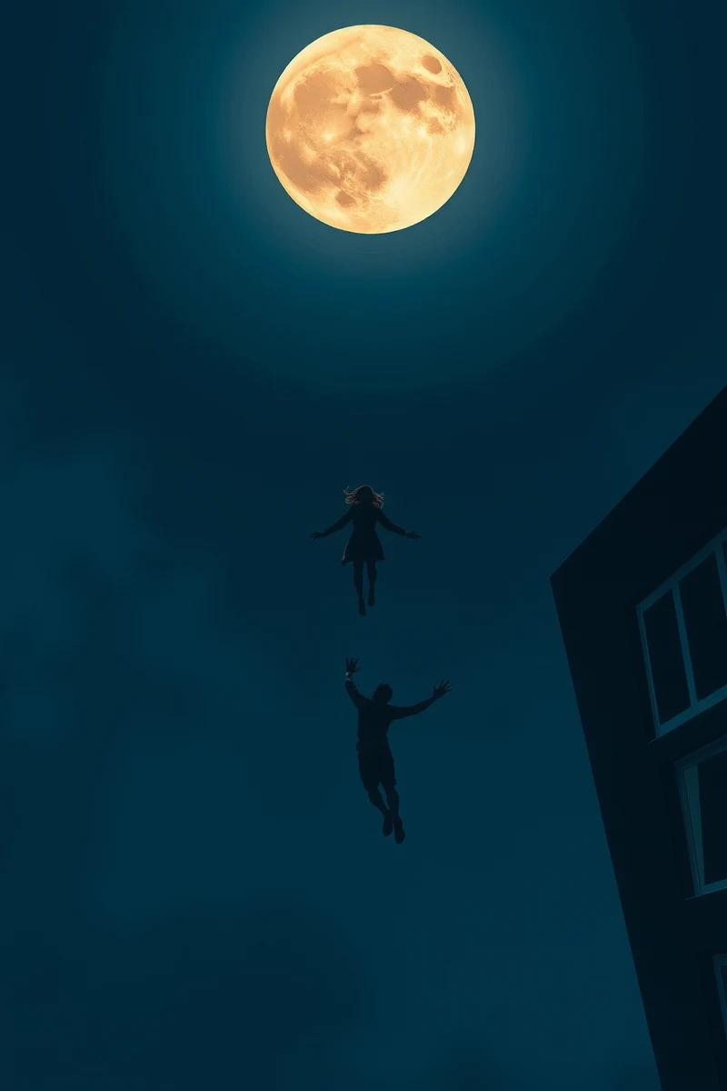 Falling From a Building Under a Full Moon