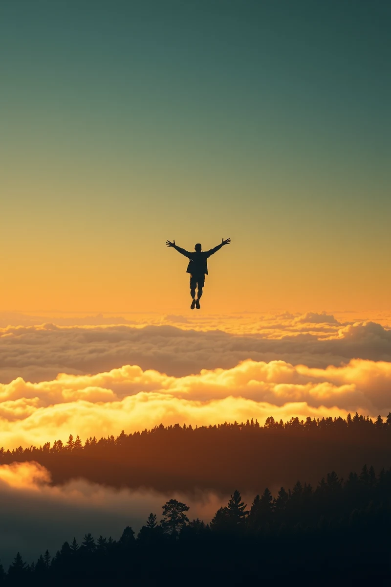 Flying Above a Forest While Escaping