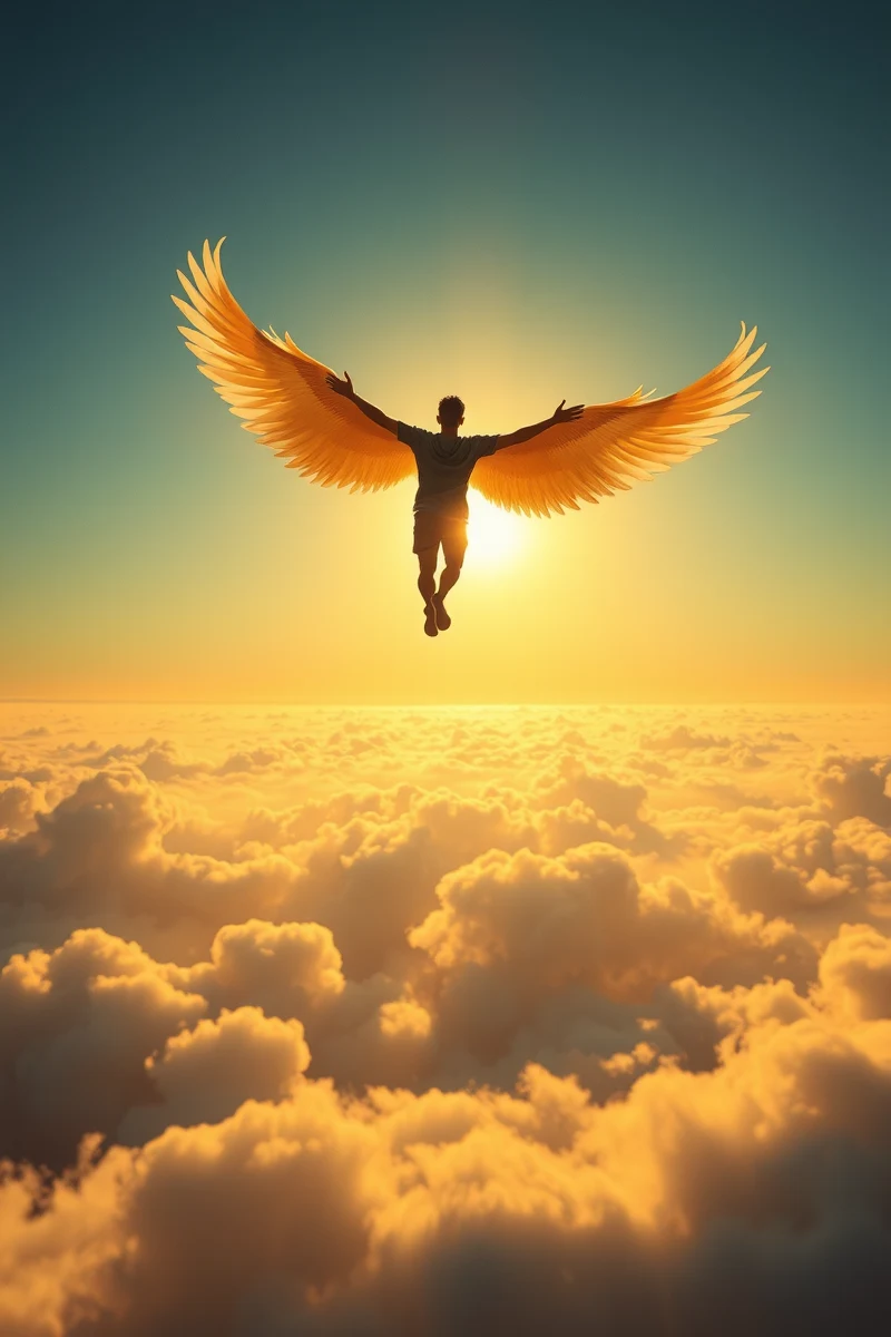 Flying With Wings Into Bright Light