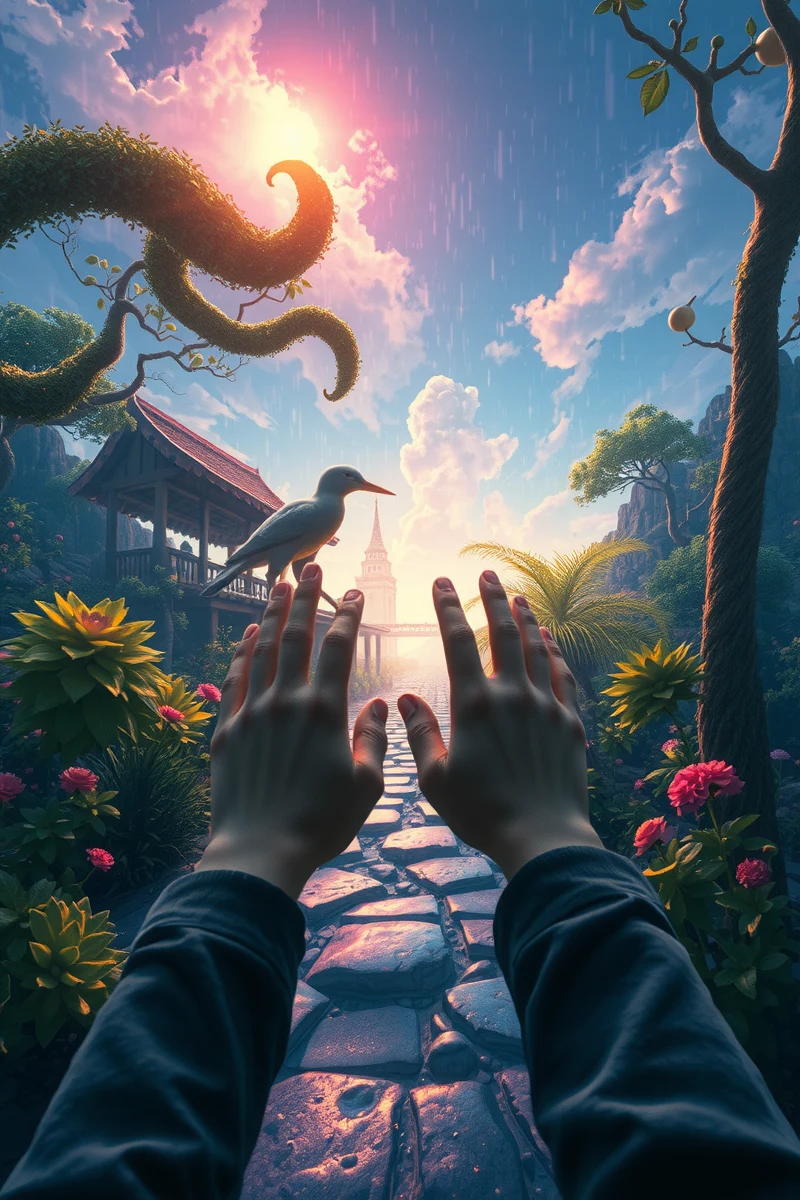 I found myself walking through a place I almost recognized — A Blue Notebook A Garden After Rain