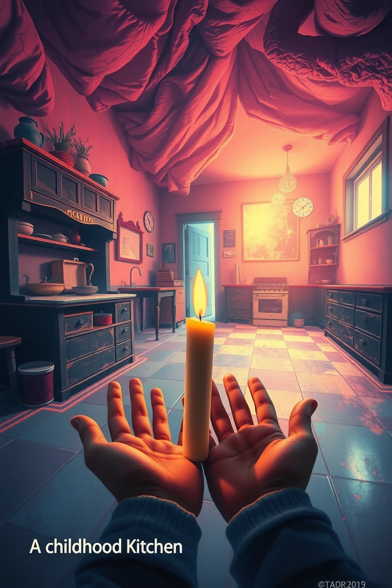 I found myself walking through a place I almost recognized — A Candle A Childhood Kitchen