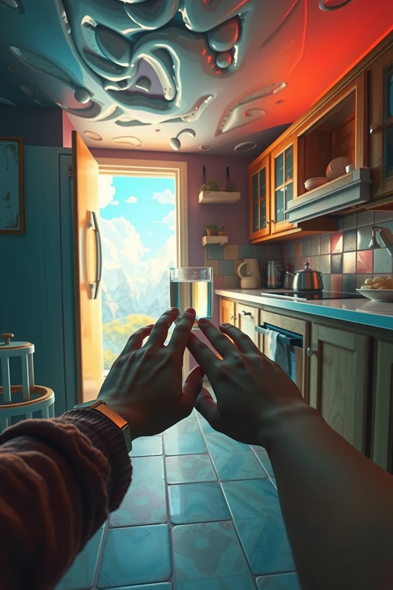 I found myself walking through a place I almost recognized — A Glass Of Water A Childhood Kitchen