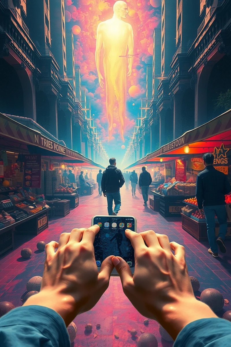 I found myself walking through a place I almost recognized — A Phone With No Signal A Market Of Silent People