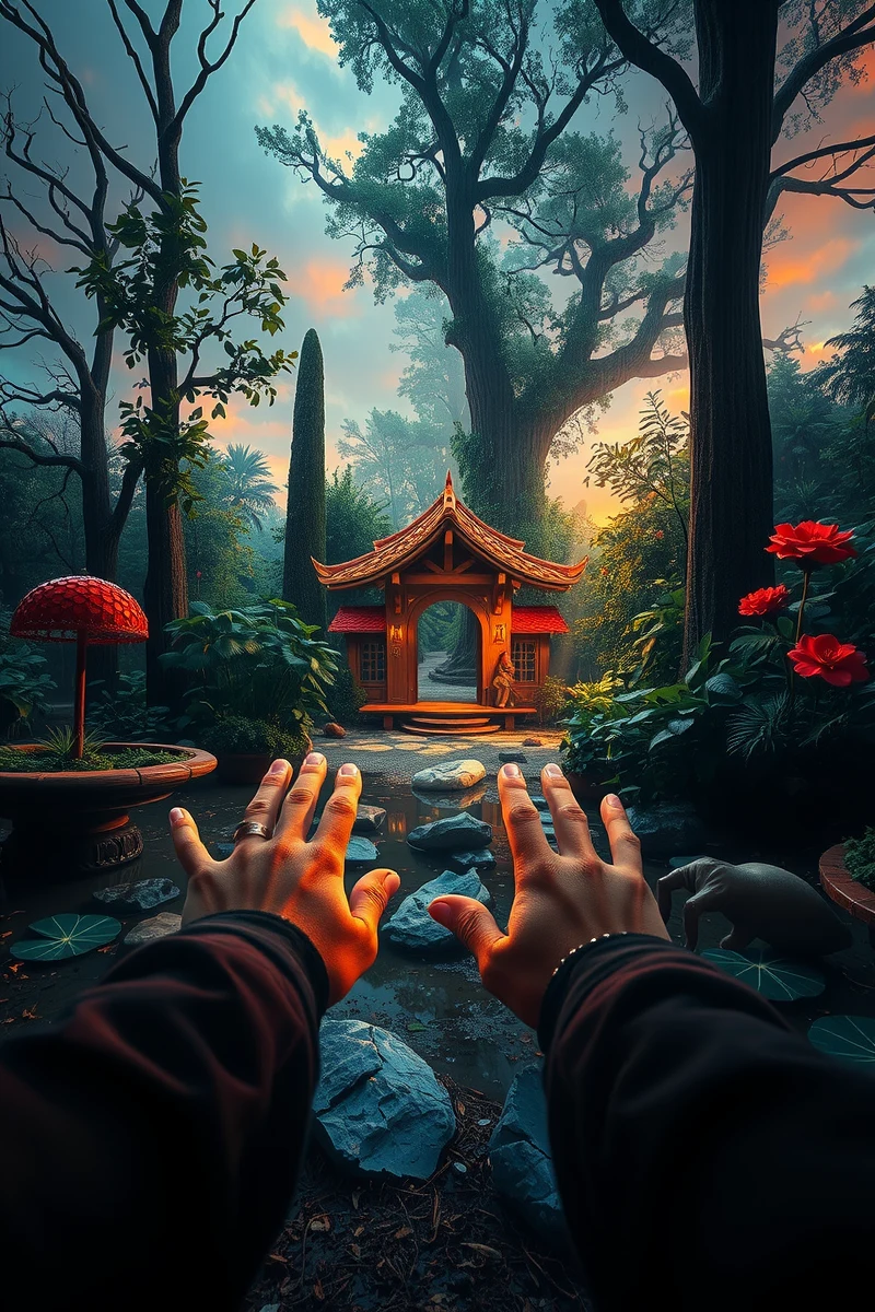 I found myself walking through a place I almost recognized — A Small Wooden Box A Garden After Rain