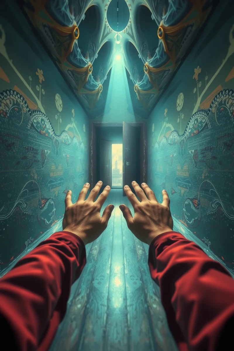I found myself walking through a place I almost recognized — A Small Wooden Box A Long Corridor