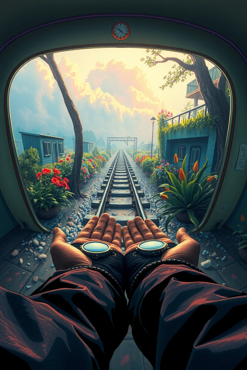 I found myself walking through a place I almost recognized — A Train Ticket A Garden After Rain