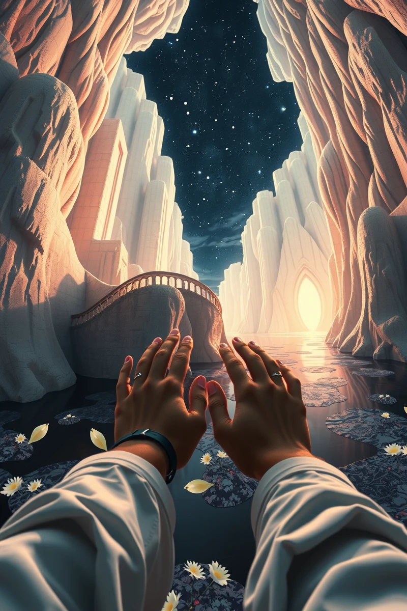 I found myself walking through a place I almost recognized — A White Flower A Bridge Over Black Water