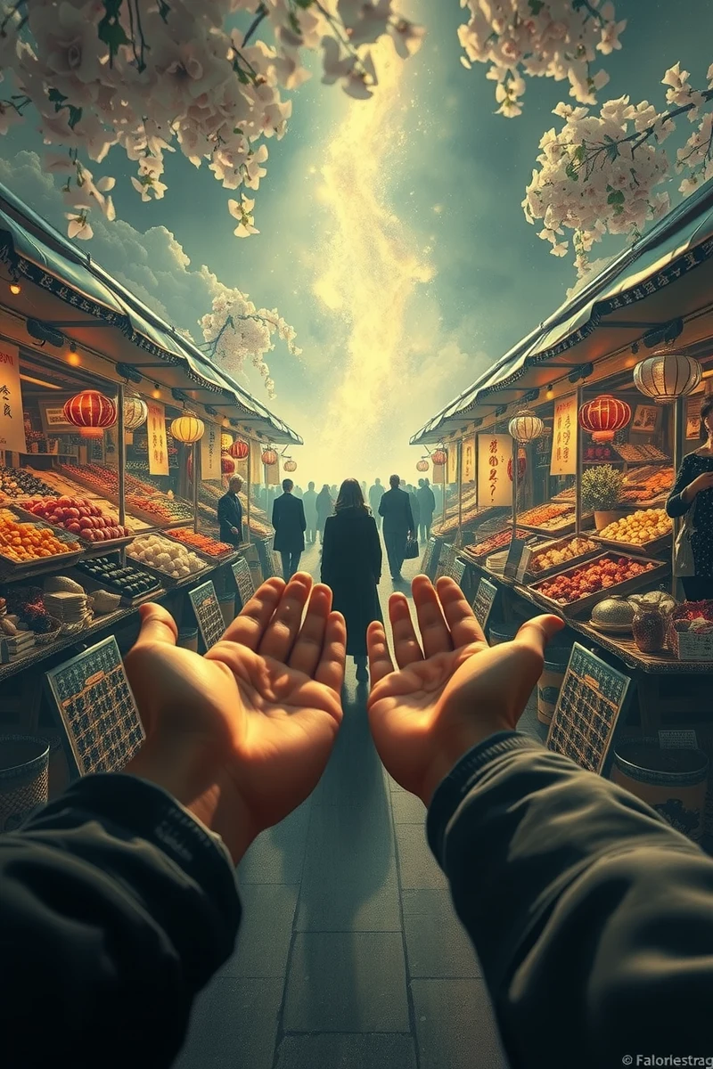 I found myself walking through a place I almost recognized — A White Flower A Market Of Silent People