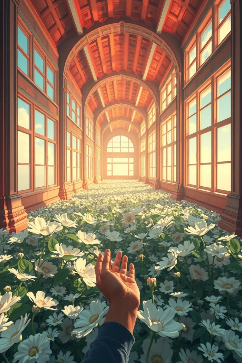 I found myself walking through a place I almost recognized — A White Flower A Room Full Of Windows