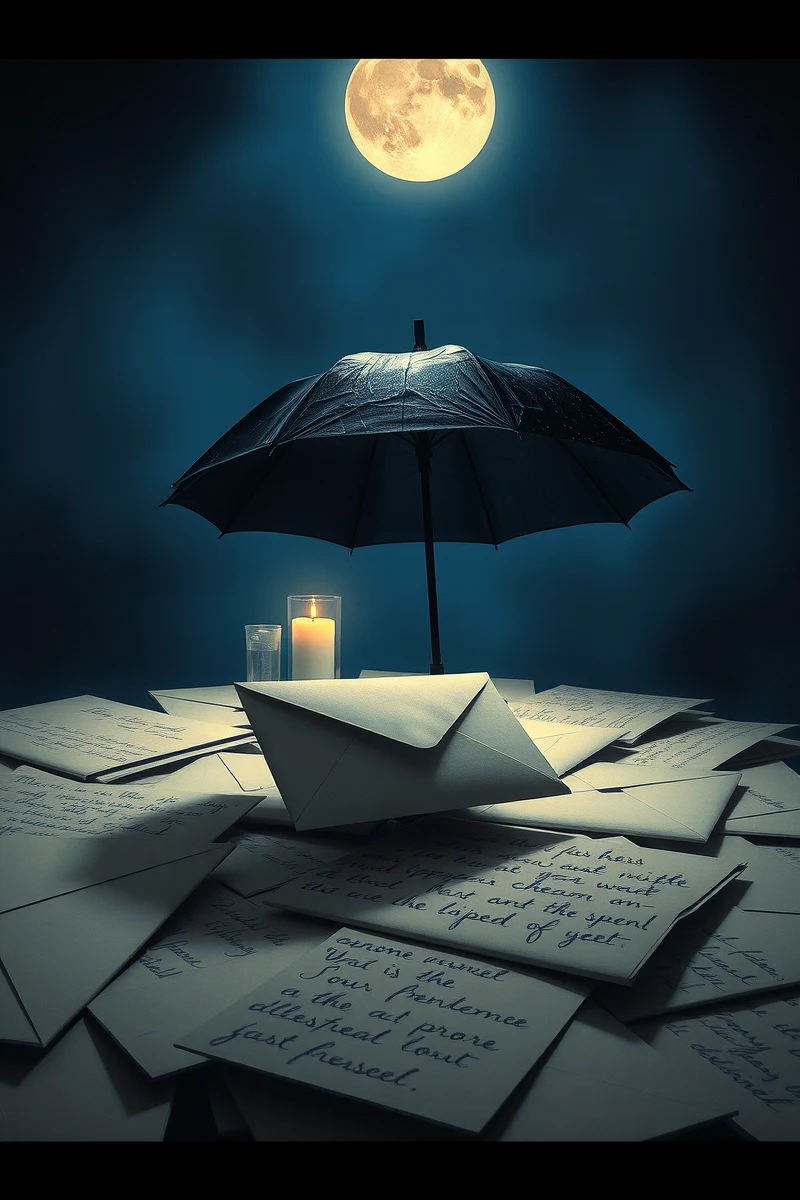 I keep thinking about a dream I had last night — A Black Umbrella At A Table Set For Dinner