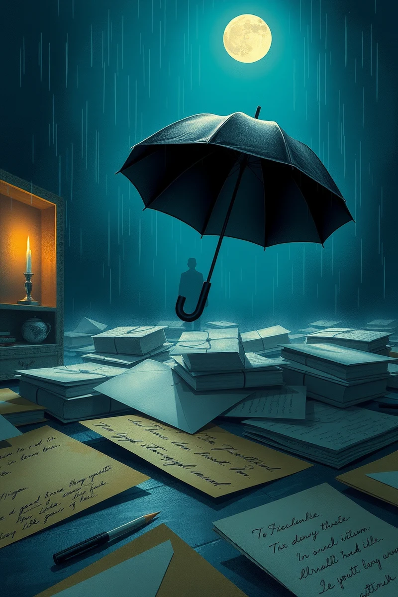 I keep thinking about a dream I had last night — A Black Umbrella In A Street After Rain