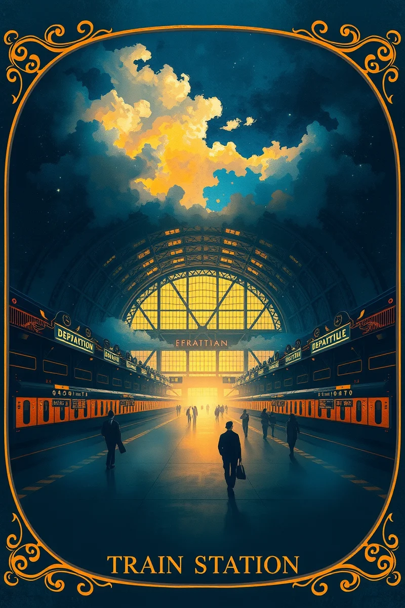 Late in a Train Station