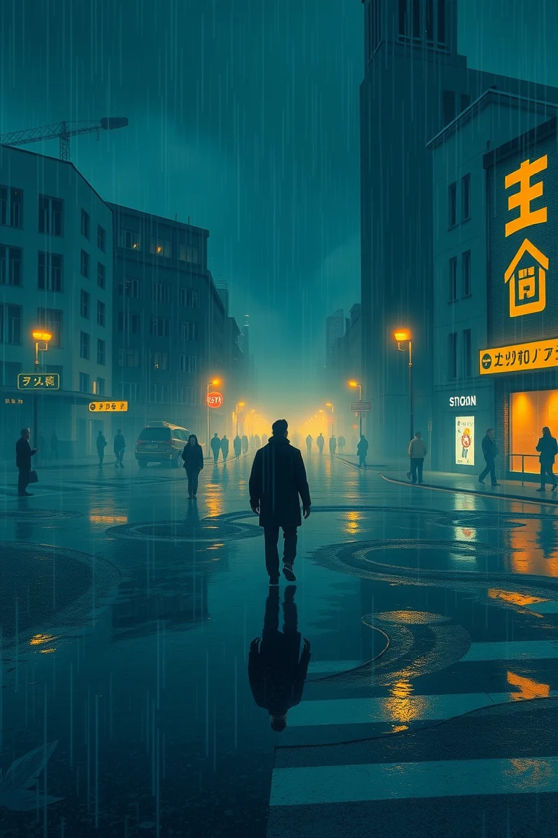 Lost in a City During Rain