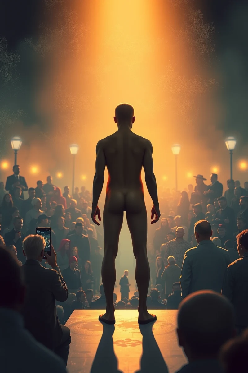 Naked in a Crowd Before a Speech