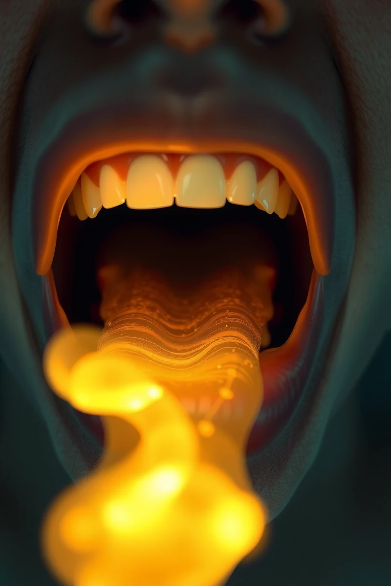 Spitting Out Teeth While Trying to Speak