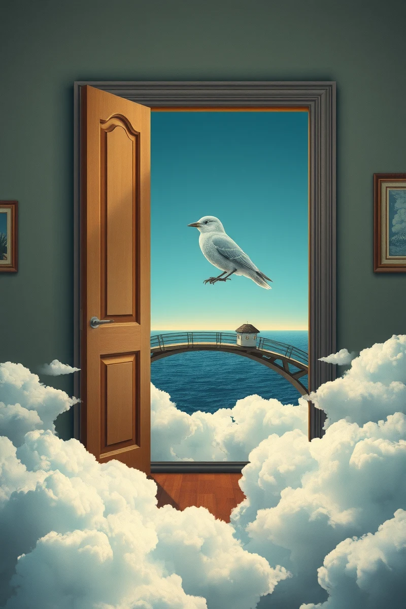 The dream did not have a plot, only a scene — A Bird Made Of Glass On A Bridge Over Clouds