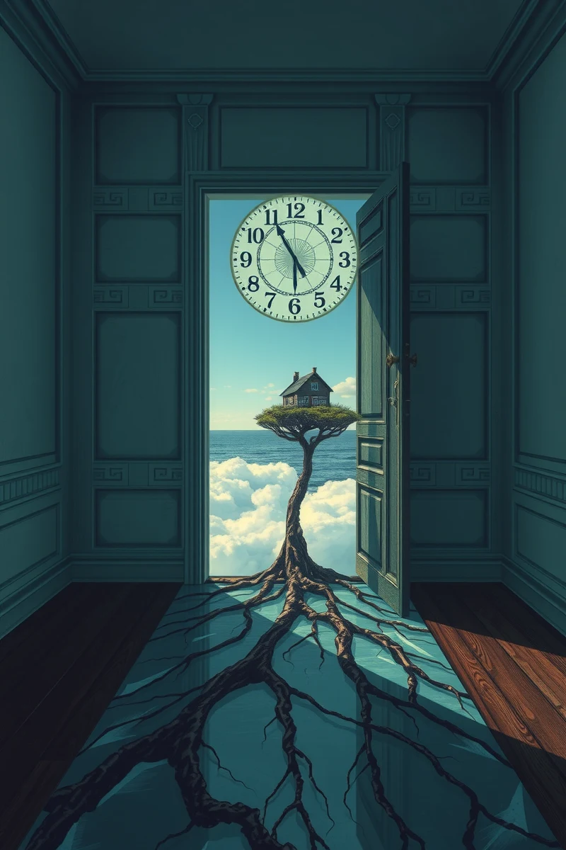 The dream did not have a plot, only a scene — A Clock With Roots On A Road Made Of Glass