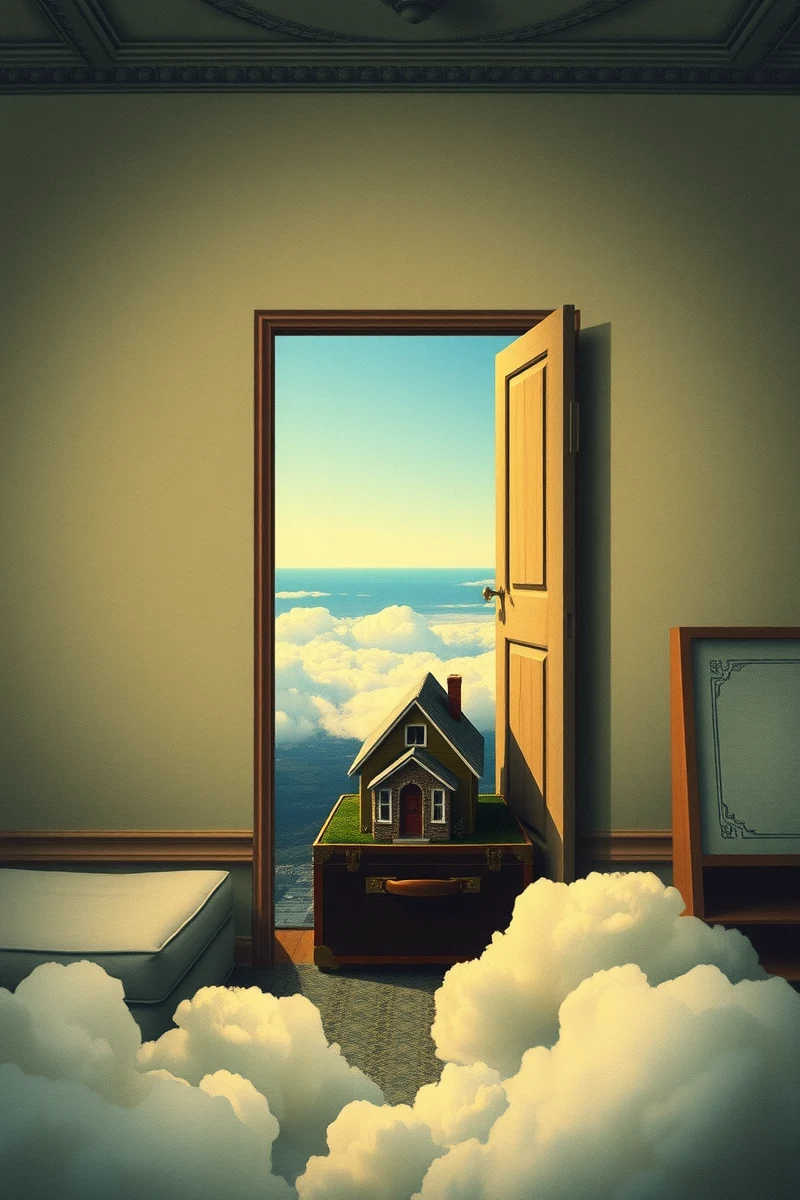 The dream did not have a plot, only a scene — A House Inside A Suitcase In A City Folded Like Paper