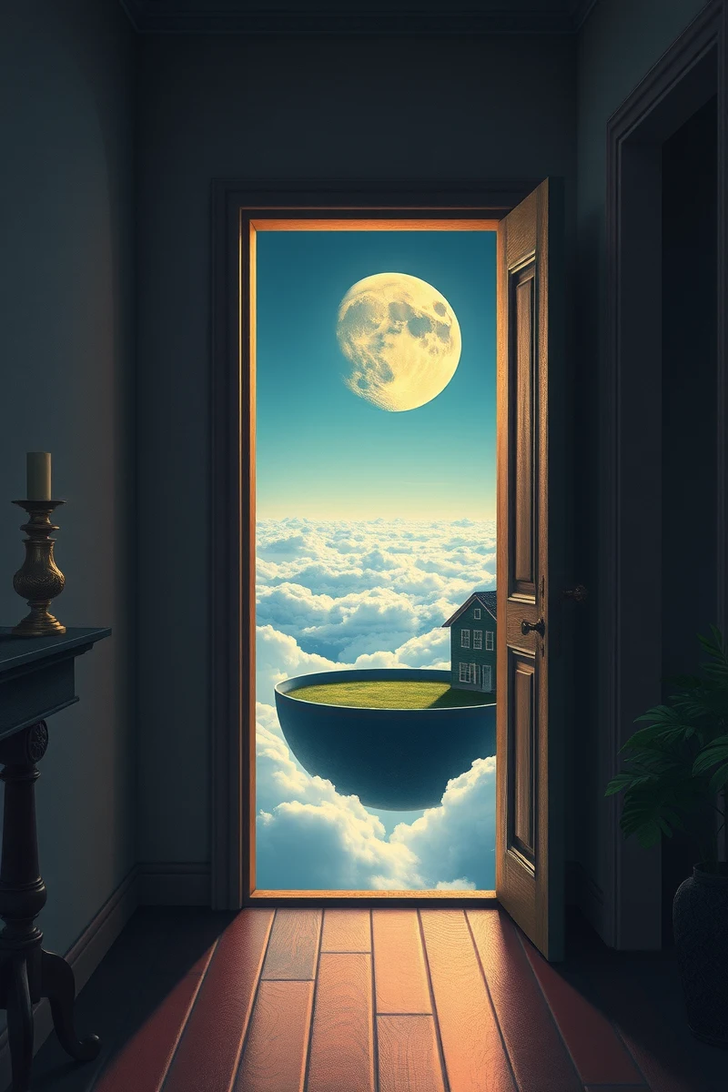 The dream did not have a plot, only a scene — A Moon Inside A Bowl In A Forest Of Doors