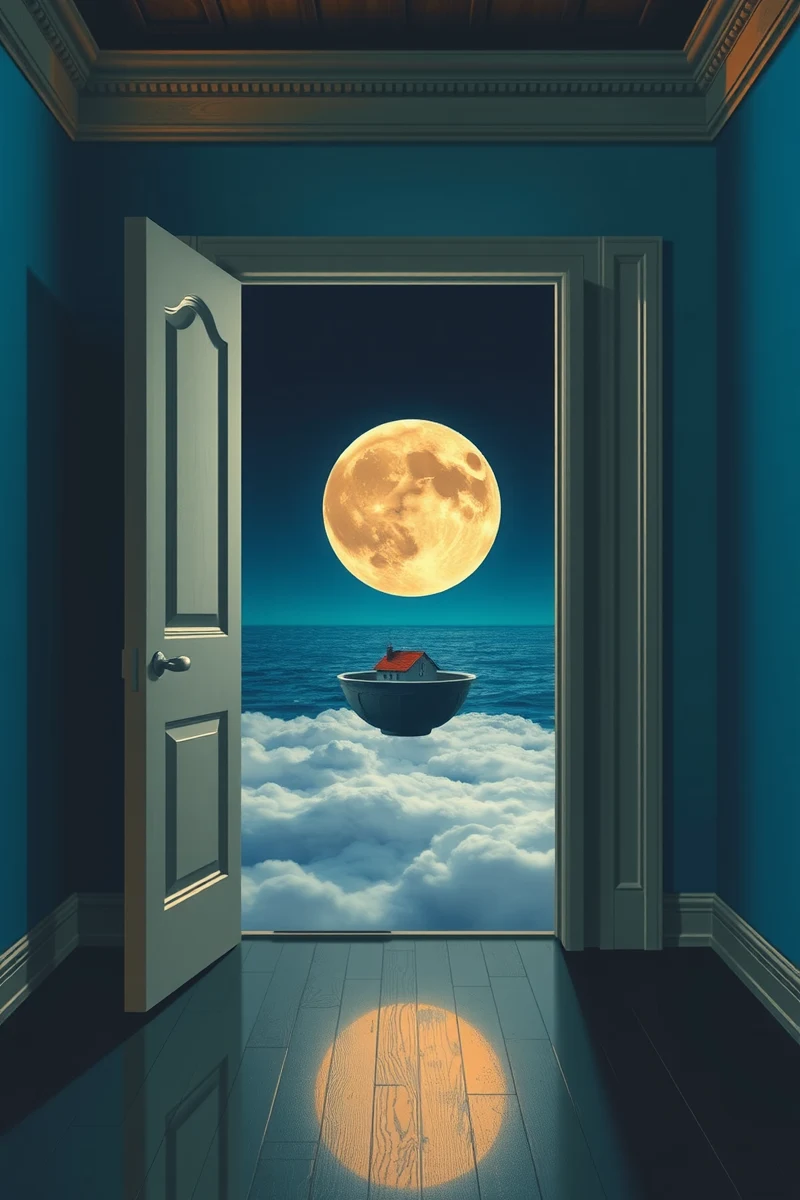 The dream did not have a plot, only a scene — A Moon Inside A Bowl Inside A Blue Room