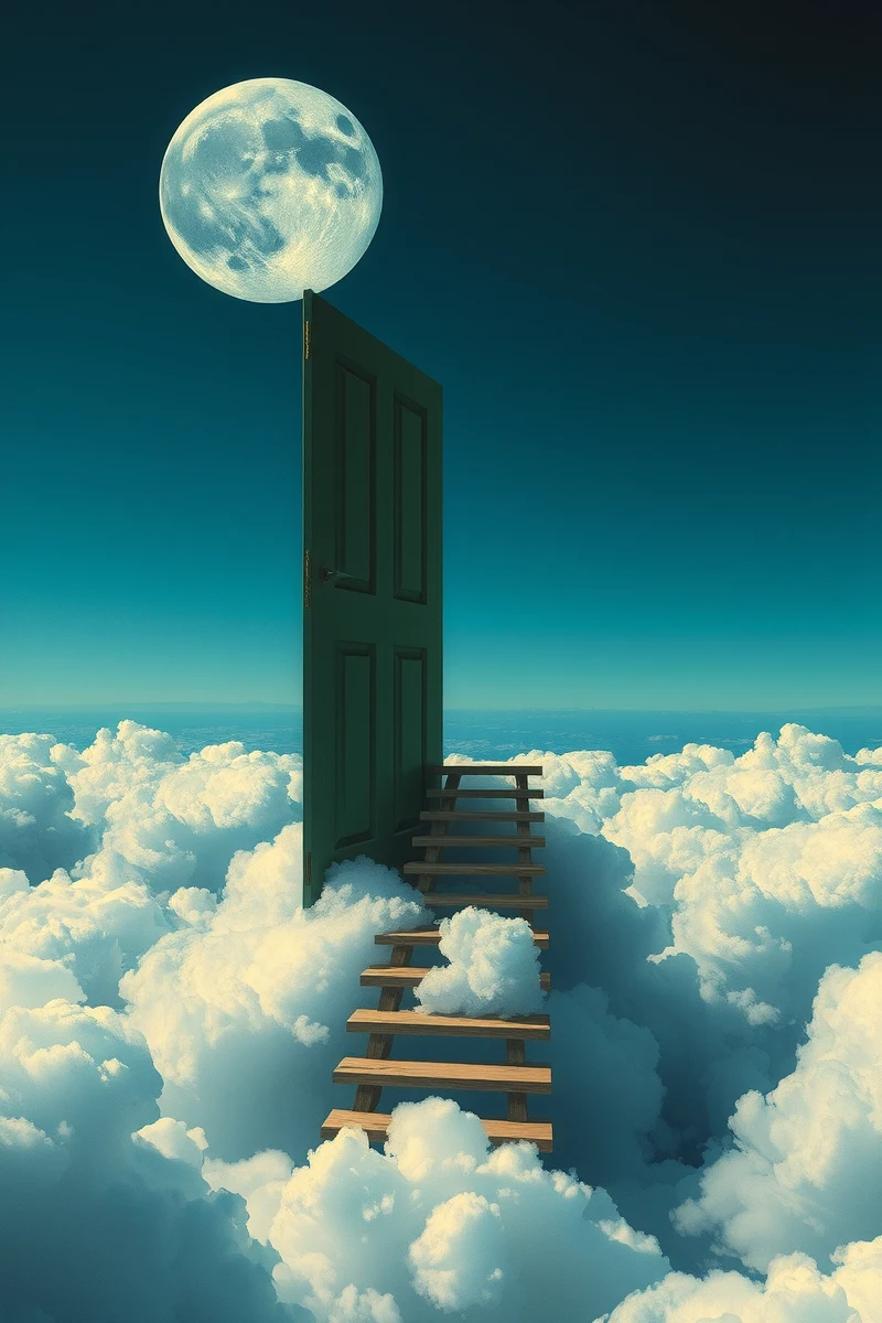 The dream did not have a plot, only a scene — A Staircase Into A Cloud On A Balcony Above The Moon