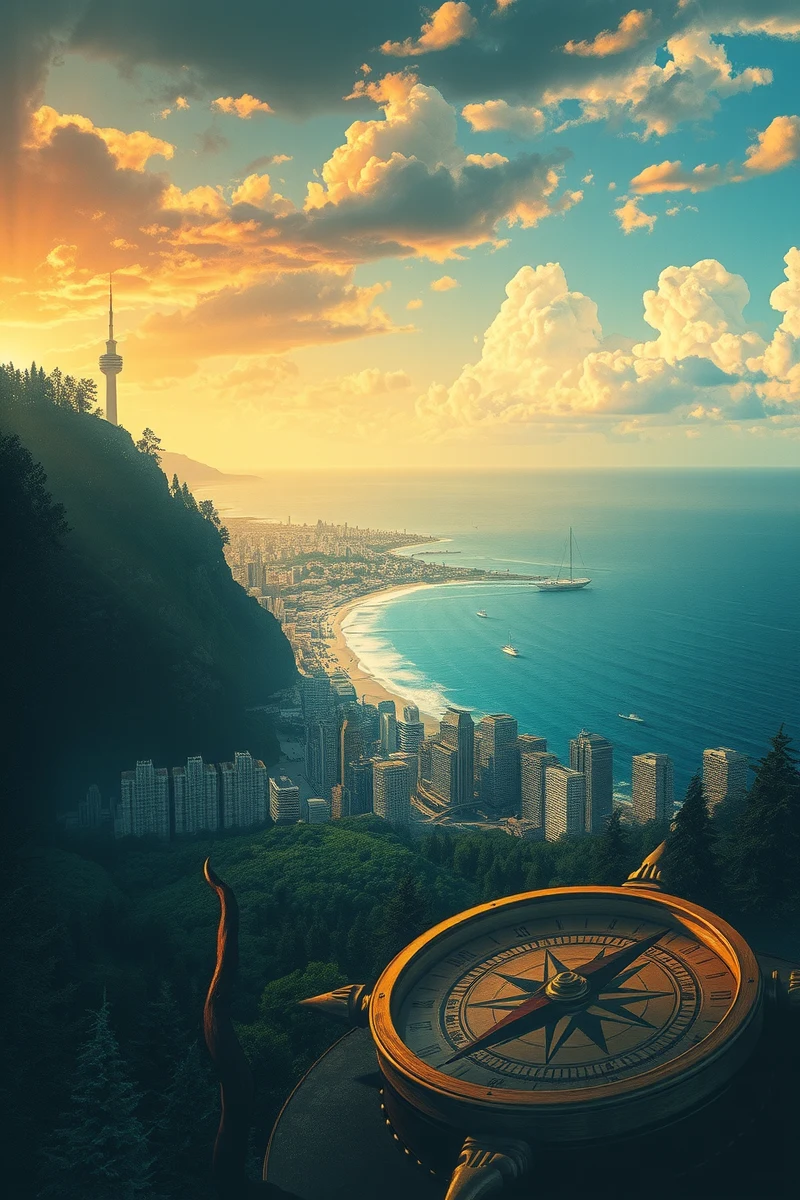 The dream lasted so long that it felt like a whole day had pas — A Compass Spinning Slowly A Coastal City