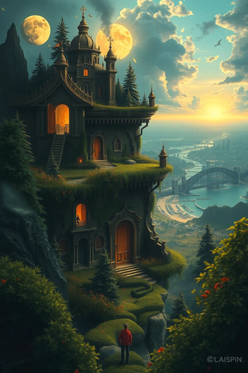 The dream lasted so long that it felt like a whole day had pas — A Golden Coin A Forest With Doors