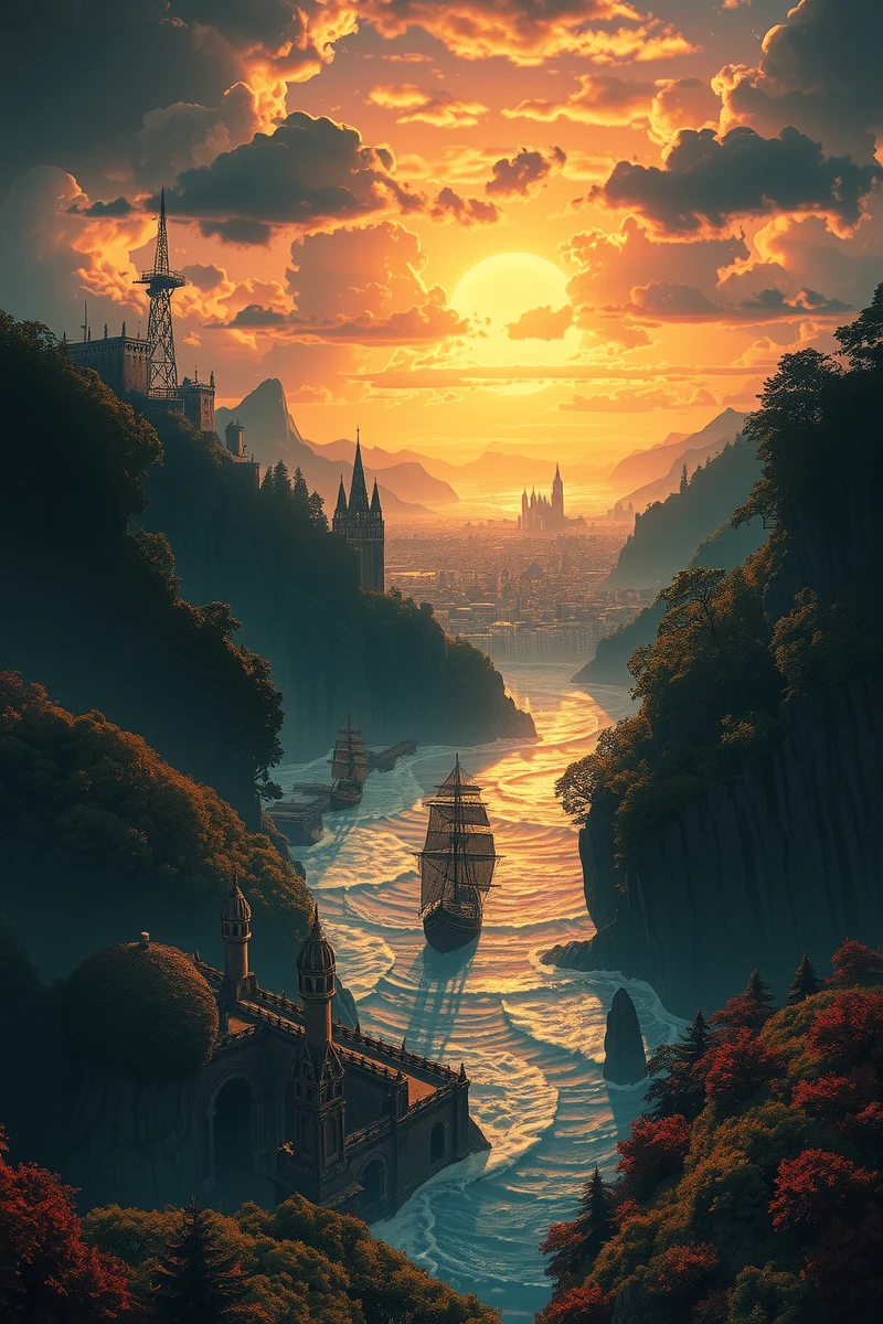 The dream lasted so long that it felt like a whole day had pas — A Golden Coin A Ship At Dusk