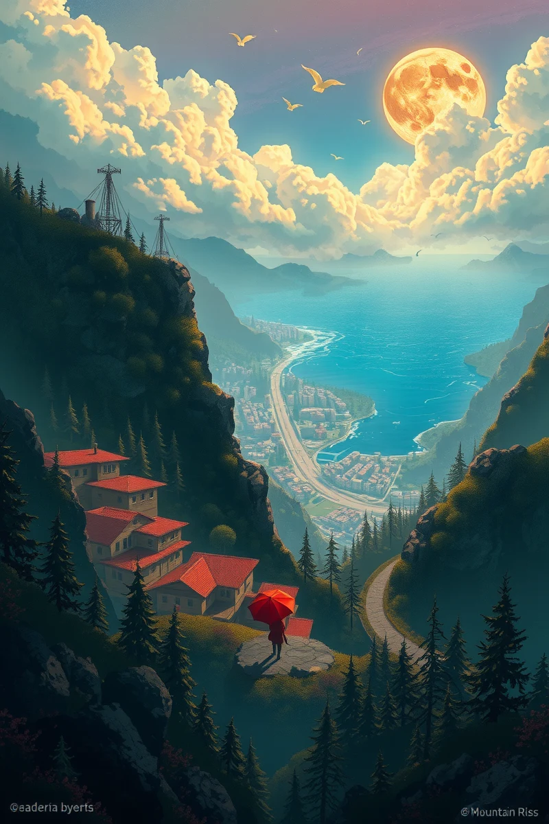 The dream lasted so long that it felt like a whole day had pas — A Red Umbrella A Mountain Road